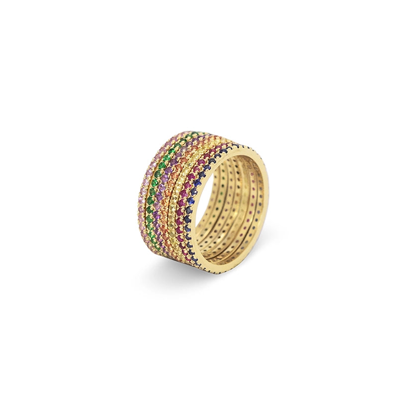 Stacked Gemstone Eternity Rings - Daphna Simon Jewelry