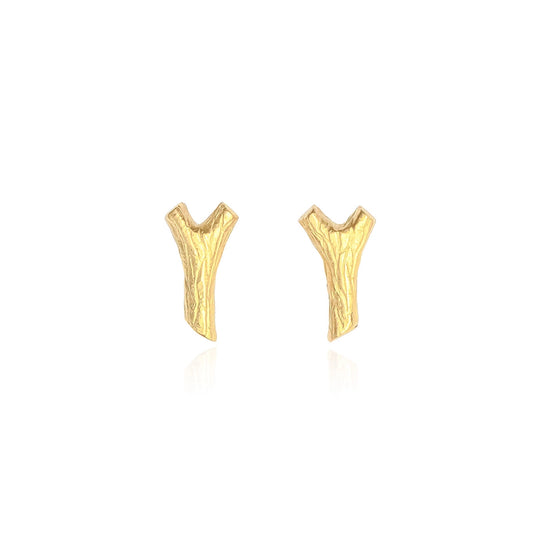 14K Gold Tree Branch Stud Earrings - Daphna Simon Jewelry