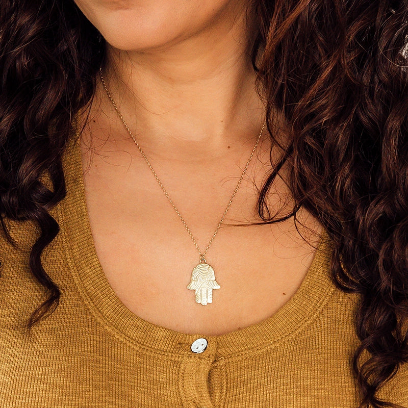 Gold Hamsa Necklace - Daphna Simon Jewelry