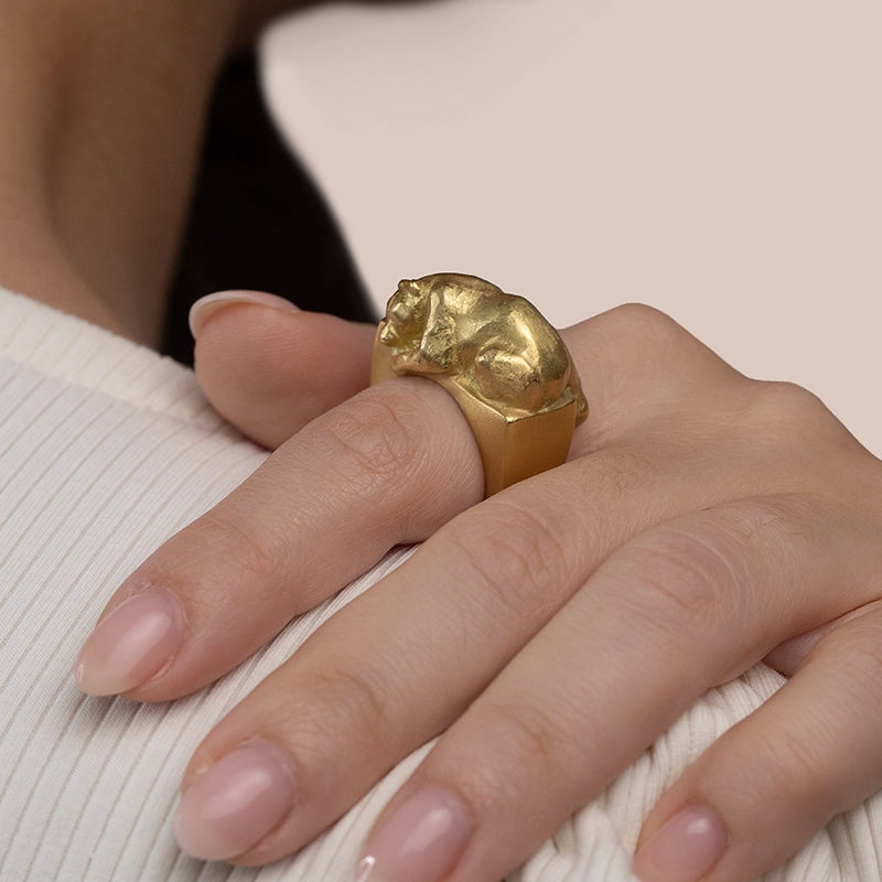 Signature Gold Bear Ring - Daphna Simon Jewelry