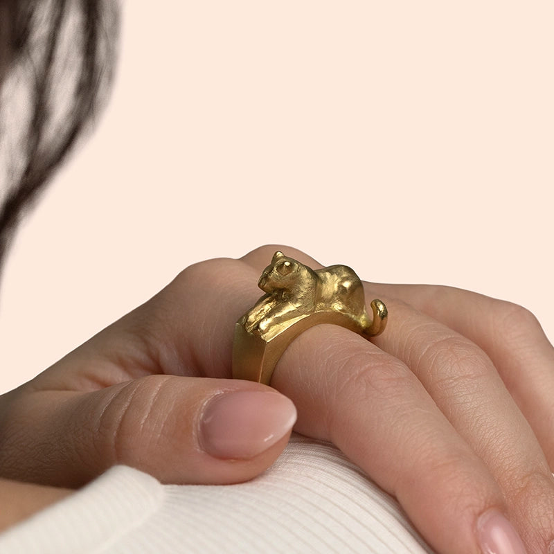 Gold Panther Ring for Women - Daphna Simon Jewelry