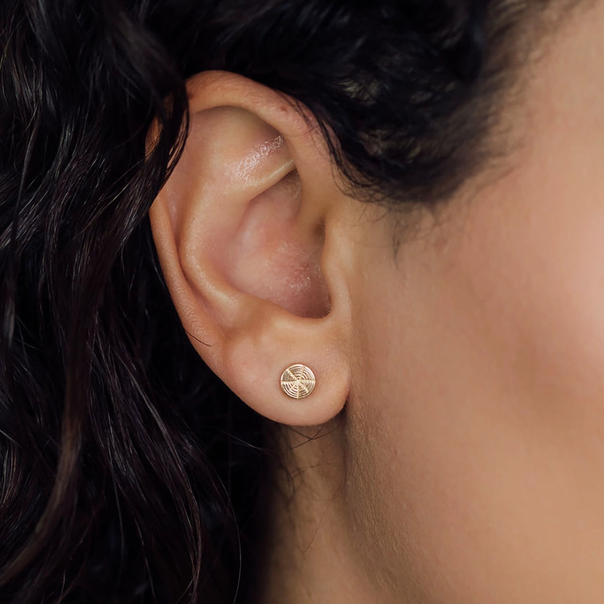 14K Gold Log Stud Earrings - Daphna Simon Jewelry