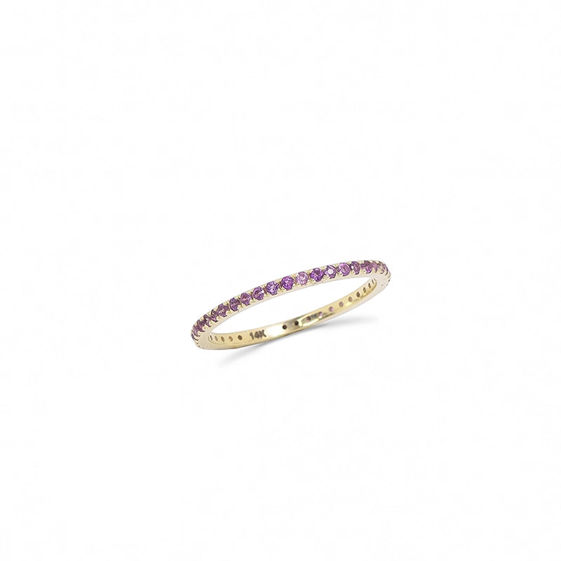 Gold Amethyst Gemstone Eternity Ring - Daphna Simon Jewelry