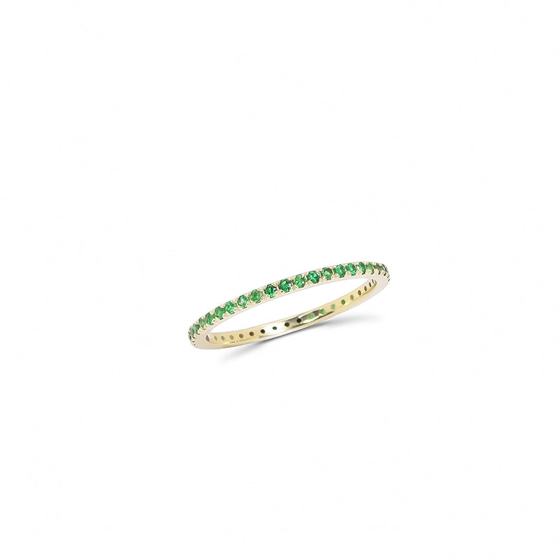 Gold Green Tsavorite Gemstone Eternity Ring - Daphna Simon Jewelry