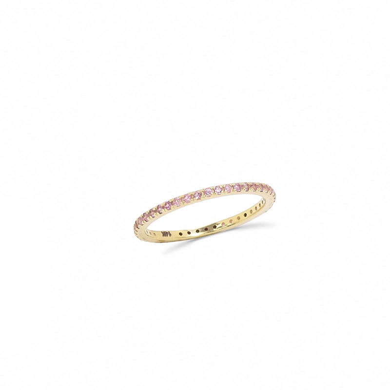 Gold Pink Sapphire Gemstone Eternity Ring - Daphna Simon Jewelry