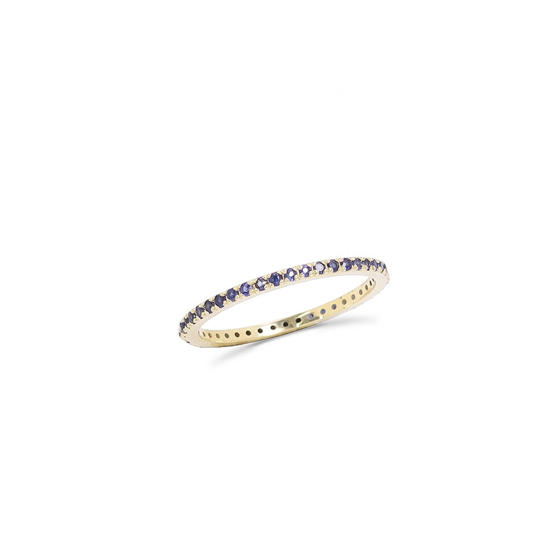 Gold Blue Sapphire Gemstone Eternity Ring - Daphna Simon Jewelry