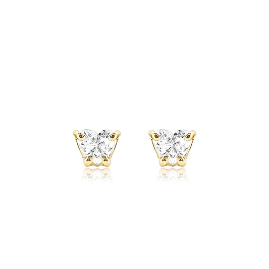 Heart-Shaped Diamond Studs - Daphna Simon Jewelry