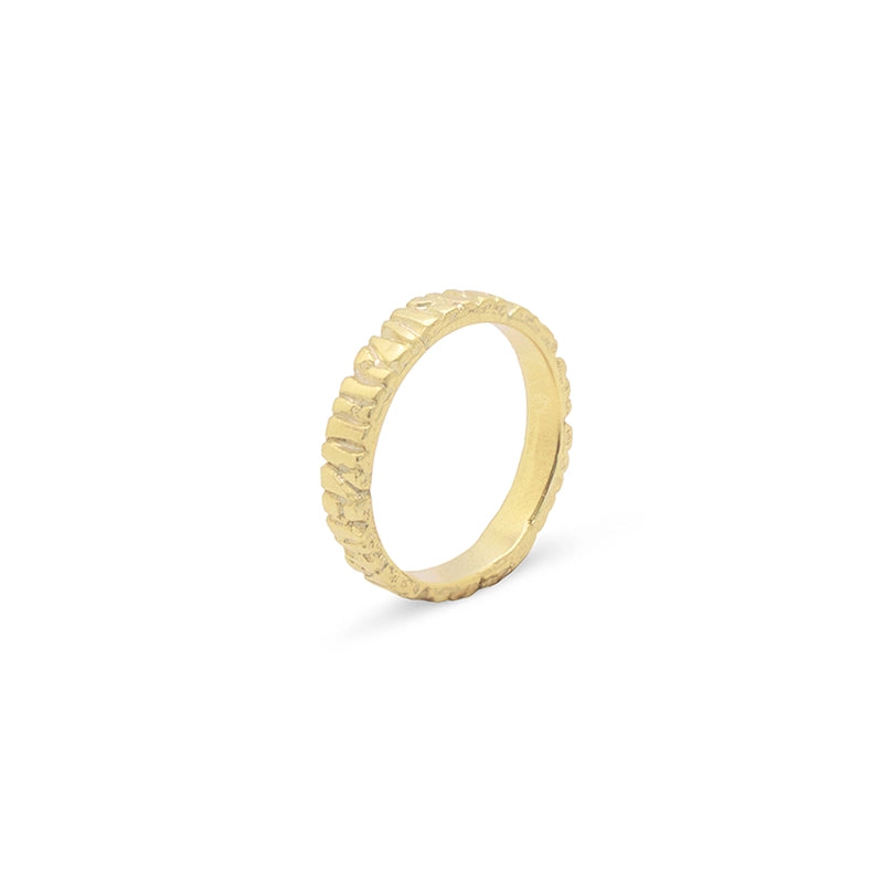 Gold Tree Log Band Ring - Daphna Simon Jewelry