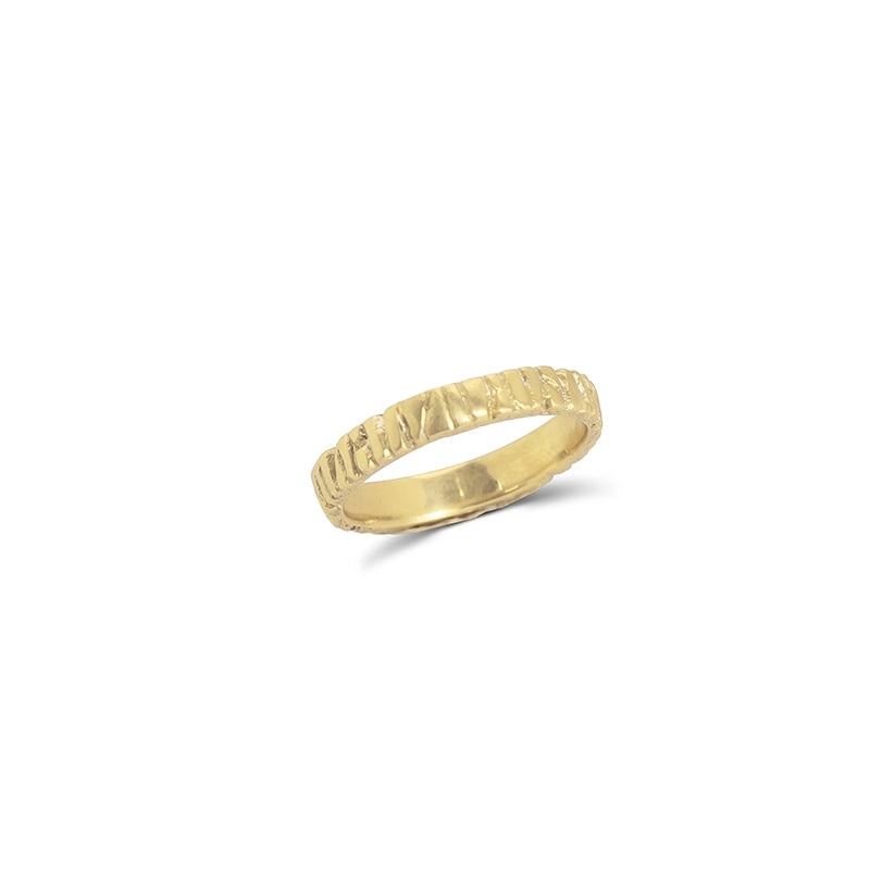 Gold Tree Log Band Ring - Daphna Simon Jewelry