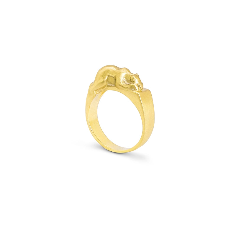 Small Golden Bear Ring - Daphna Simon Jewelry