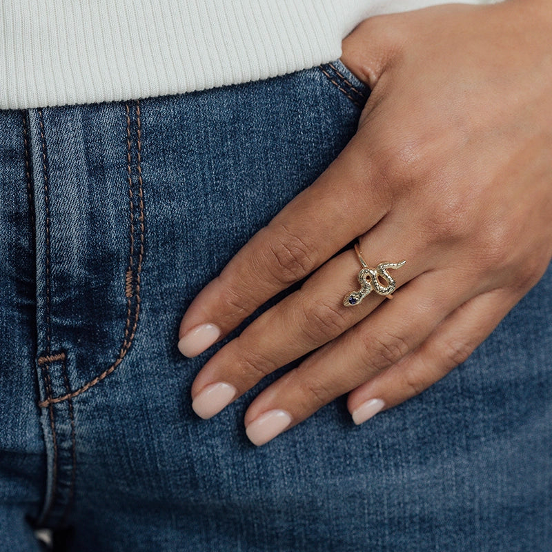 Gold Snake Ring for Women - Daphna Simon Jewelry